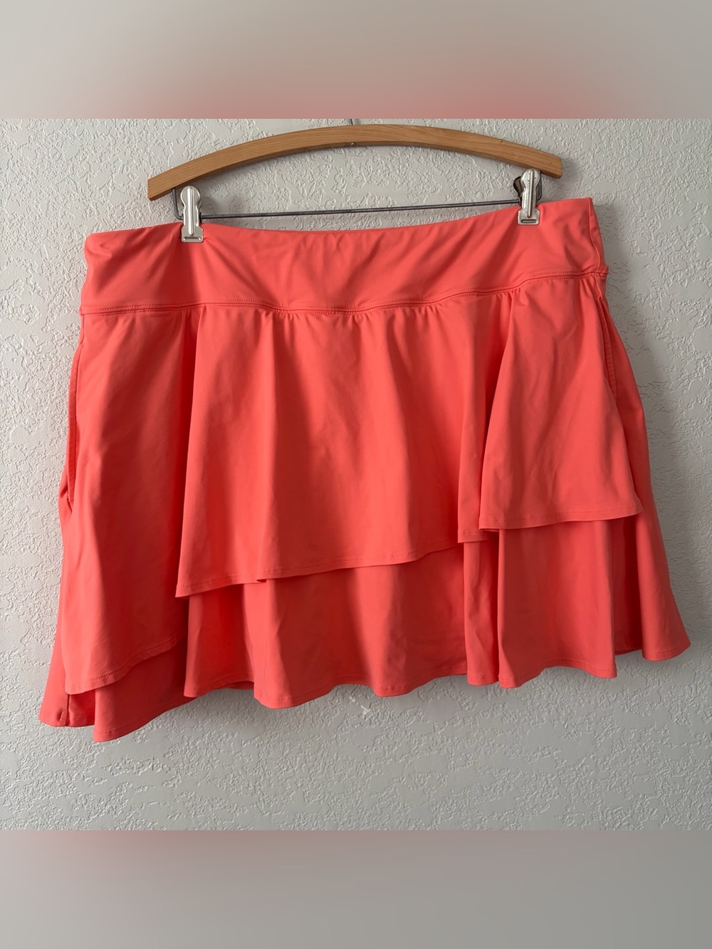 Land’s End Plus Size Women's 2X (20-22) Coral High Waisted Tulip Hem Swim Skort